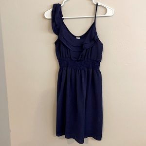 Navy blue sundress. Small.asymmetric straps.